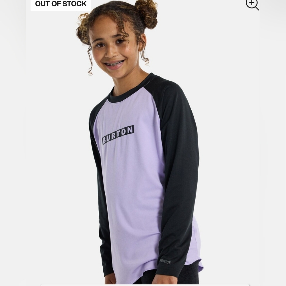 BURTON Kid’s Base Layer Tech T-shirt Dry Ride‎ Midweight Large Long Sleeve